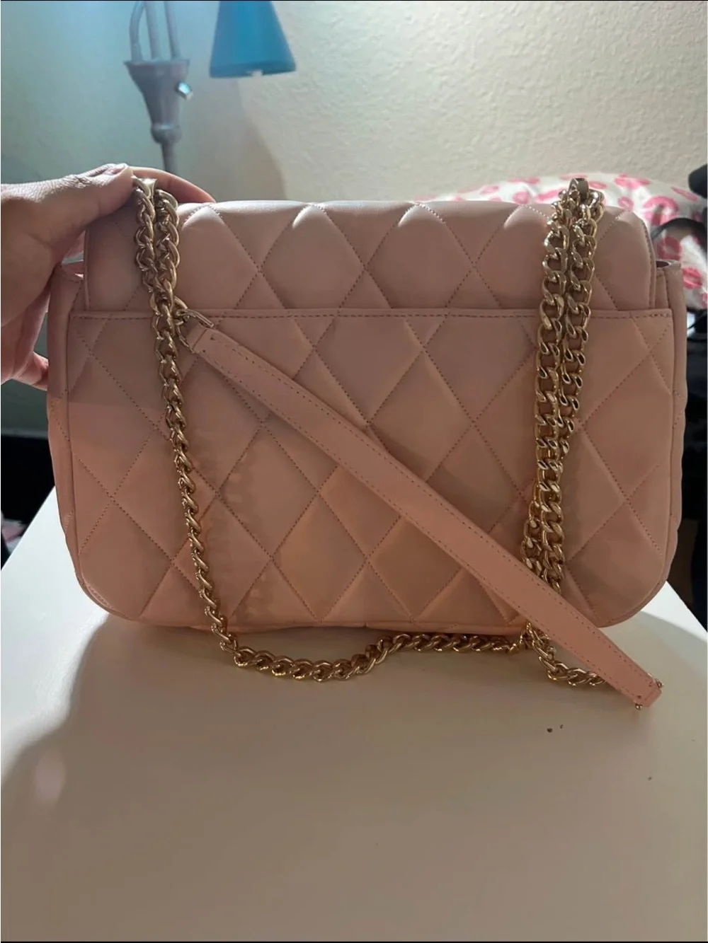 kate spade Quilted Blush Pink Shoulder Bag with Gold Hardware